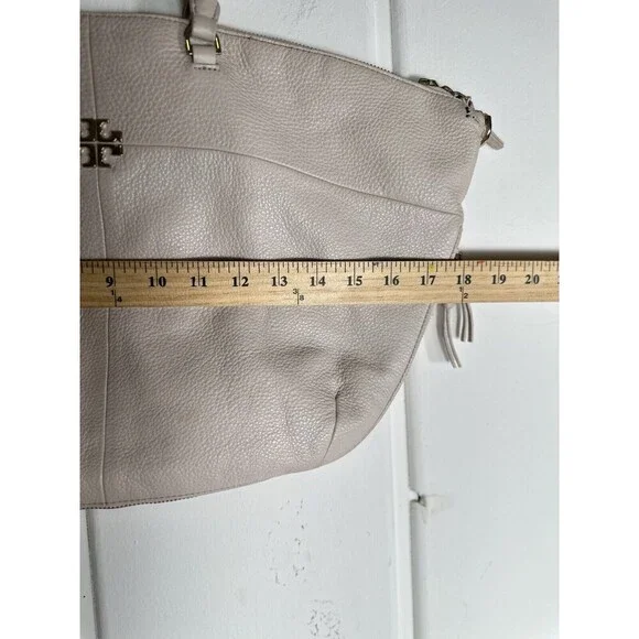 Tory Burch Purse Ivy Slouchy Satchel Bedrock Leather Expandable Bag -Miss STRAP - Picture 7 of 16